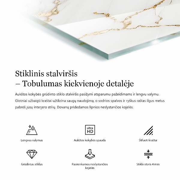 Rectangular table top Pure white