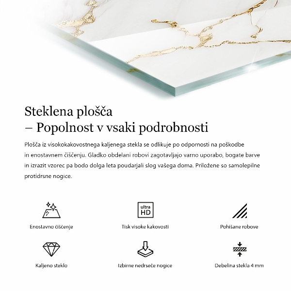 Rectangular table top Pure white