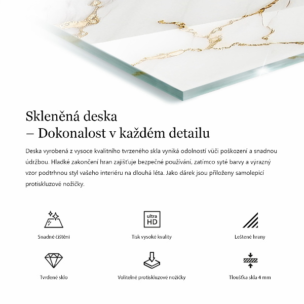 Rectangular table top Marble graphic composition
