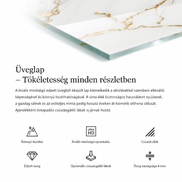 Rectangular table top Marble graphic composition