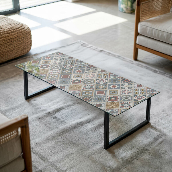 Rectangular table top Decorative mosaics with details