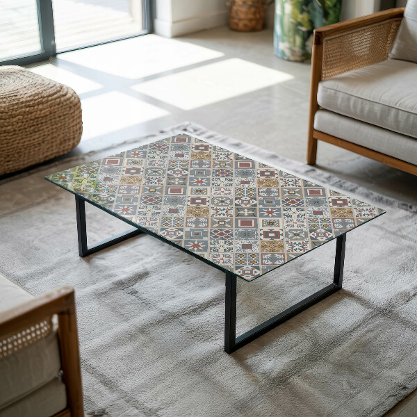 Rectangular table top Decorative mosaics with details