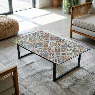 Rectangular table top Decorative mosaics with details