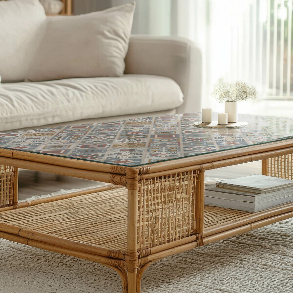 Rectangular table top Decorative mosaics with details