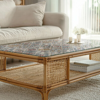 Rectangular table top Decorative mosaics with details