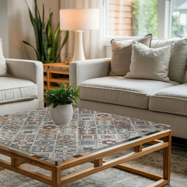 Rectangular table top Decorative mosaics with details