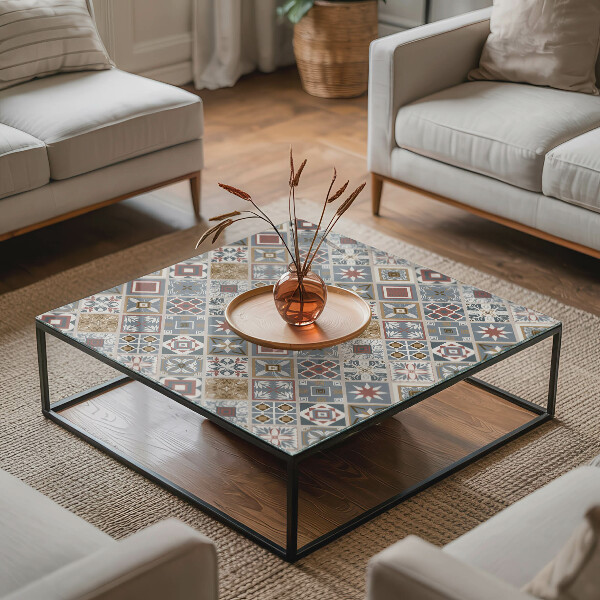 Rectangular table top Decorative mosaics with details