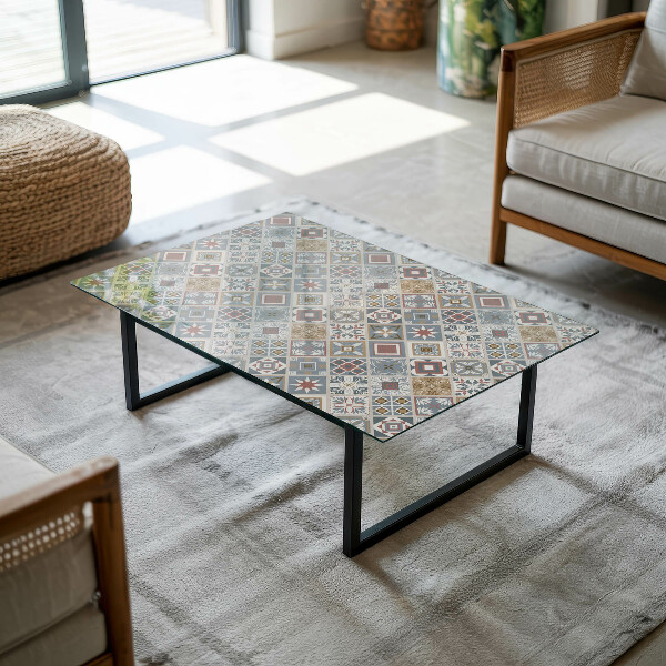 Rectangular table top Decorative mosaics with details