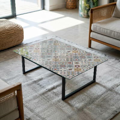 Rectangular table top Decorative mosaics with details