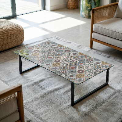 Rectangular table top Decorative mosaics with details