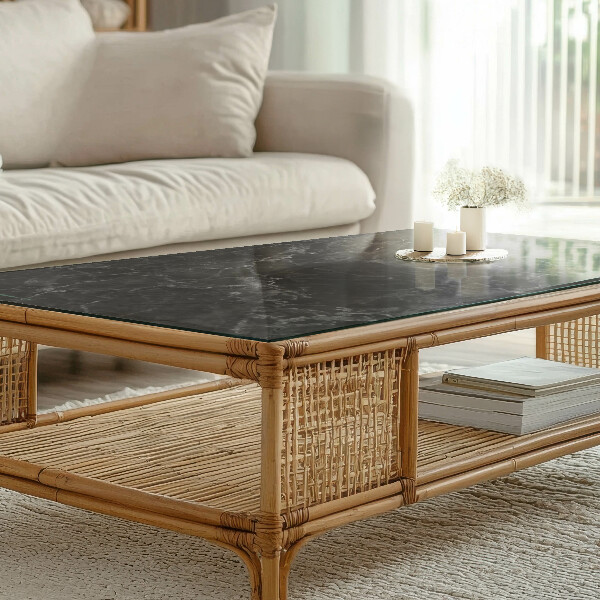 Rectangular table top Marble with delicate veins