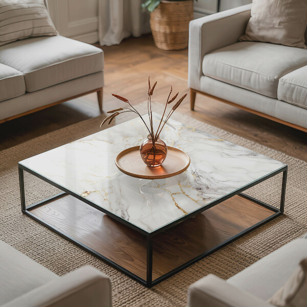 Rectangular table top Subtle marble veins