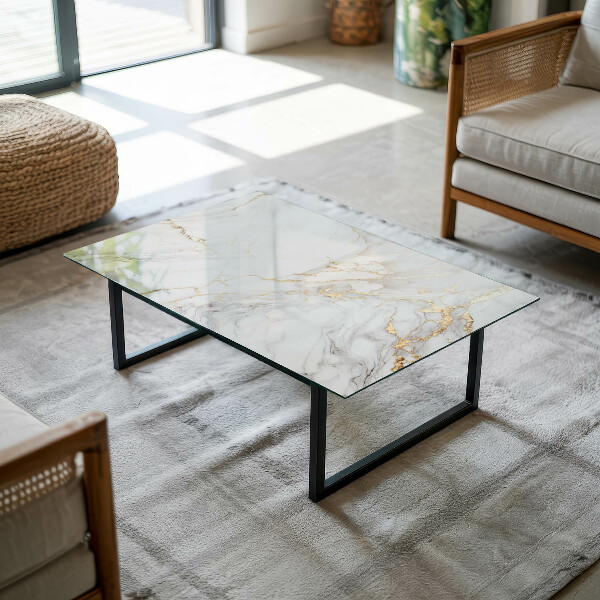 Rectangular table top Subtle marble veins
