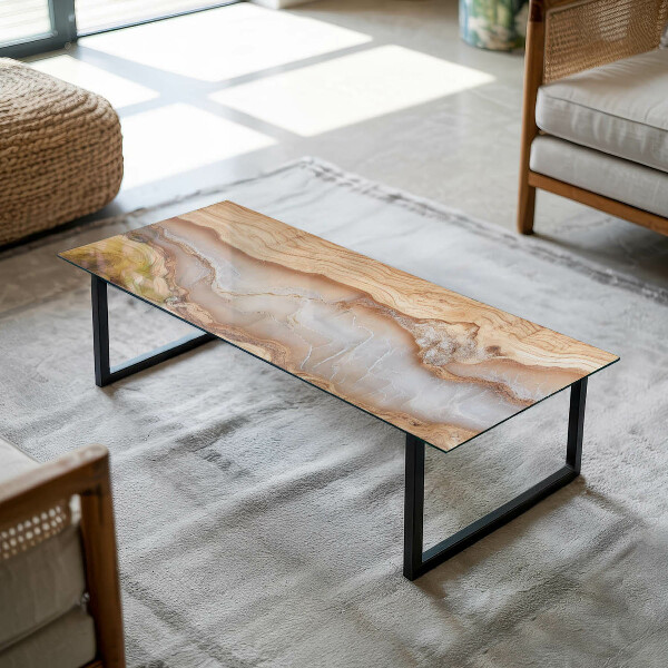Rectangular table top Wood in harmony with resin