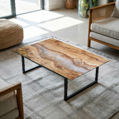 Rectangular table top Wood in harmony with resin