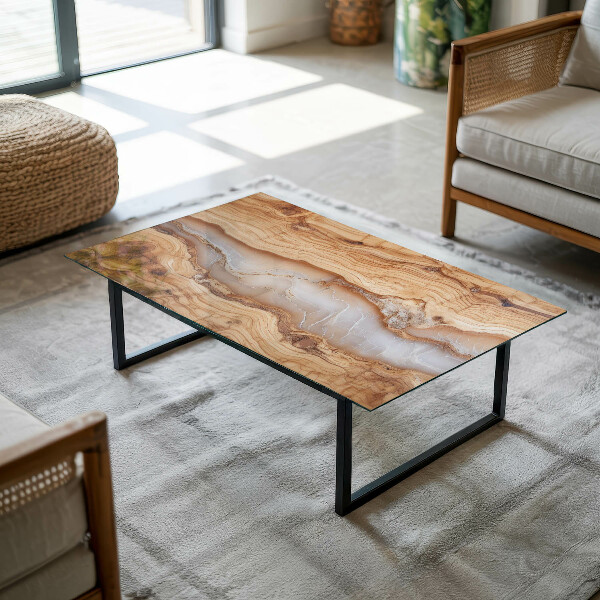 Rectangular table top Wood in harmony with resin