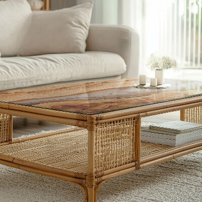 Rectangular table top Wood in harmony with resin