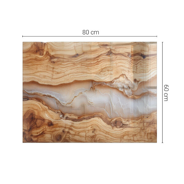 Rectangular table top Wood in harmony with resin