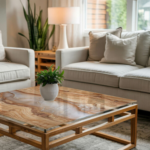 Rectangular table top Wood in harmony with resin