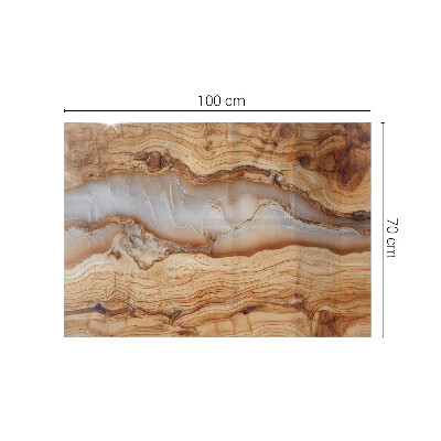 Rectangular table top Wood in harmony with resin