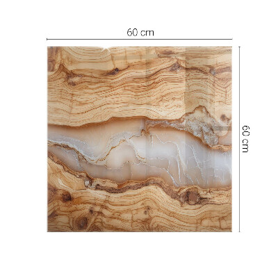 Rectangular table top Wood in harmony with resin