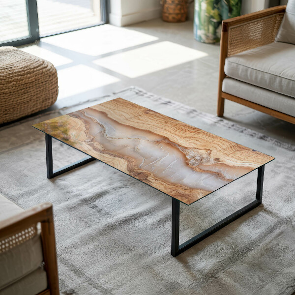 Rectangular table top Wood in harmony with resin