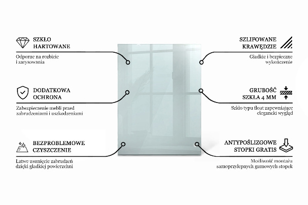 Rectangular transparent table top