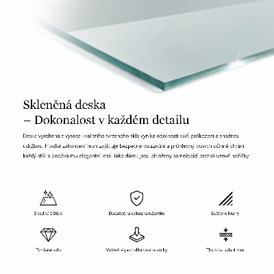 Rectangular transparent table top