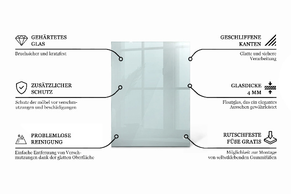 Rectangular transparent table top
