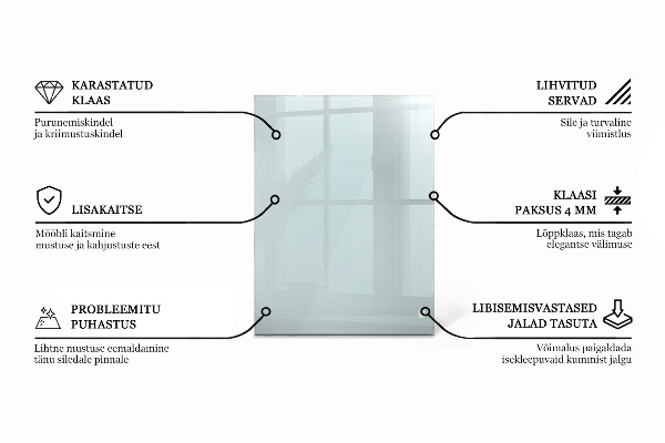 Rectangular transparent table top