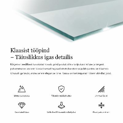 Rectangular transparent table top