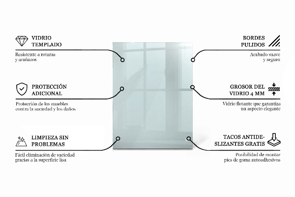 Rectangular transparent table top