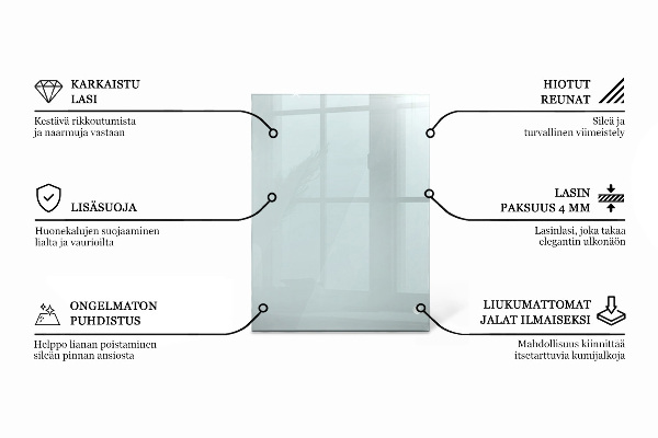 Rectangular transparent table top
