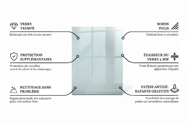 Rectangular transparent table top