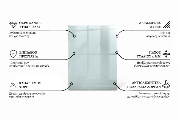 Rectangular transparent table top