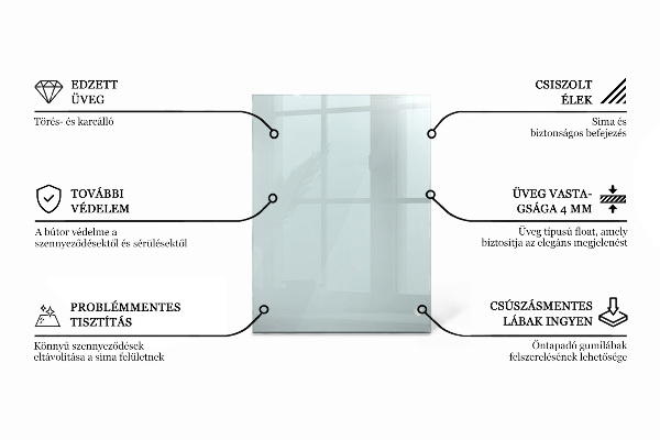 Rectangular transparent table top