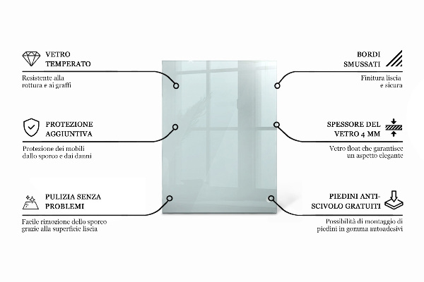 Rectangular transparent table top