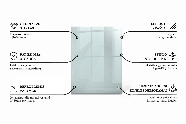 Rectangular transparent table top