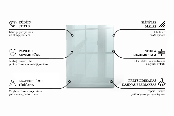 Rectangular transparent table top