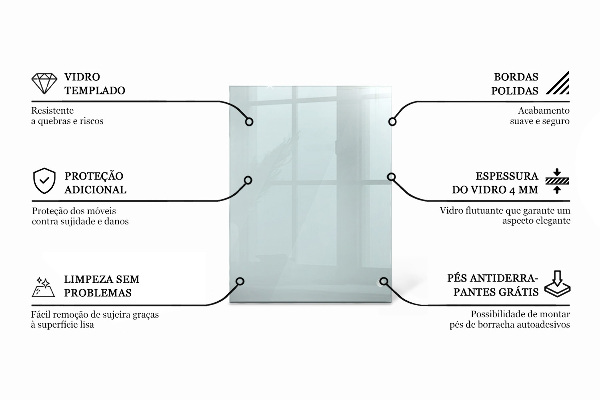 Rectangular transparent table top