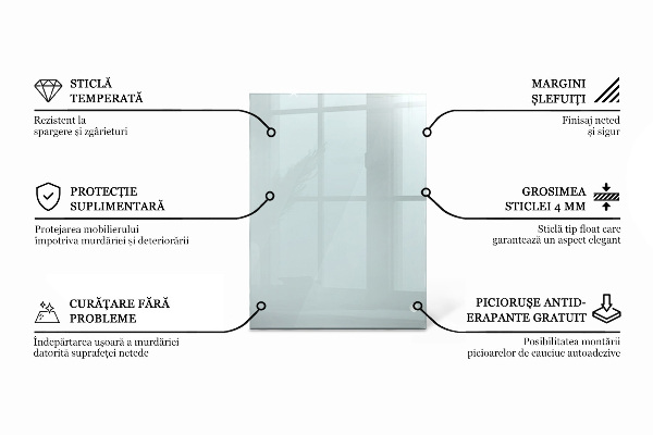 Rectangular transparent table top