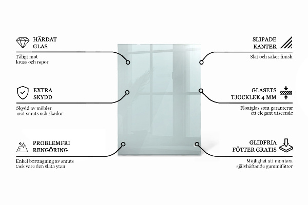 Rectangular transparent table top