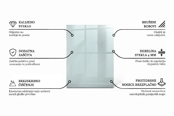 Rectangular transparent table top
