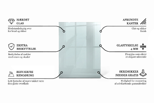 Rectangular transparent table top