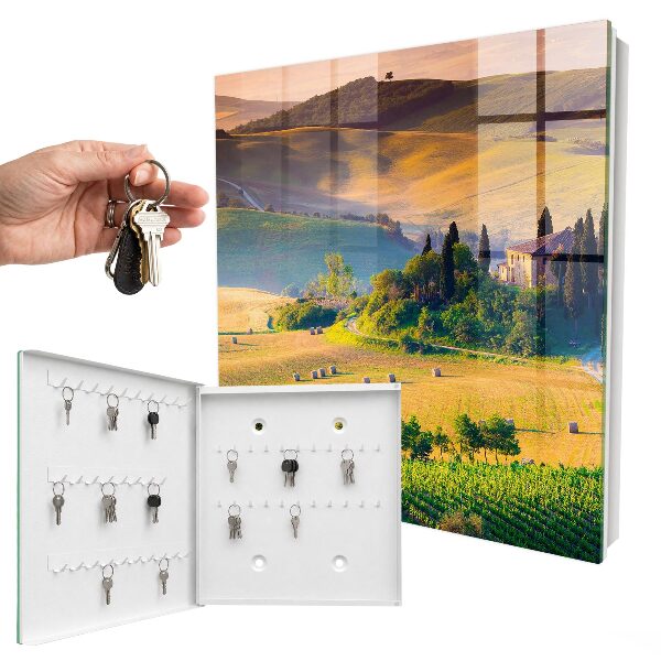 Key cabinet for wall Tuscan idyll