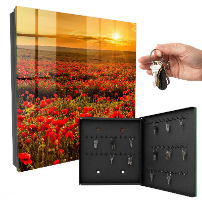 Key cabinet for wall Poppy fields