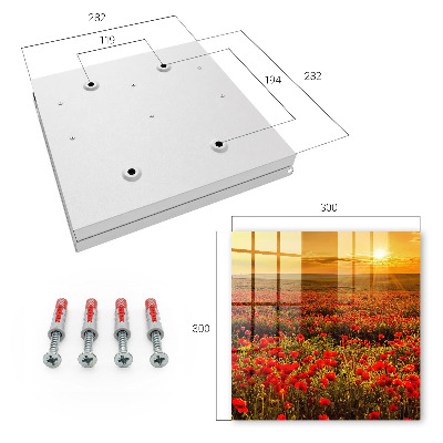 Key cabinet for wall Poppy fields