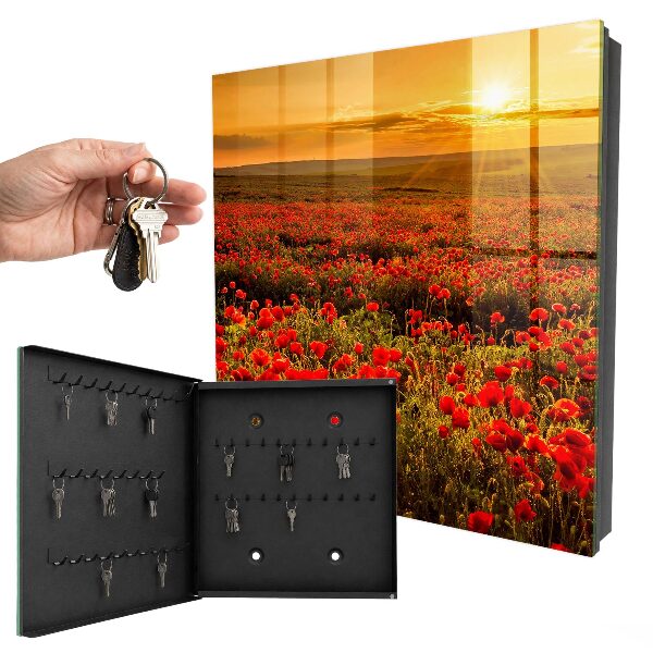 Key cabinet for wall Poppy fields