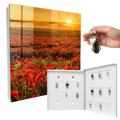 Key cabinet for wall Poppy fields