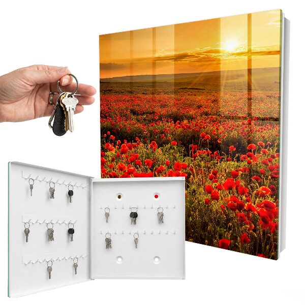 Key cabinet for wall Poppy fields